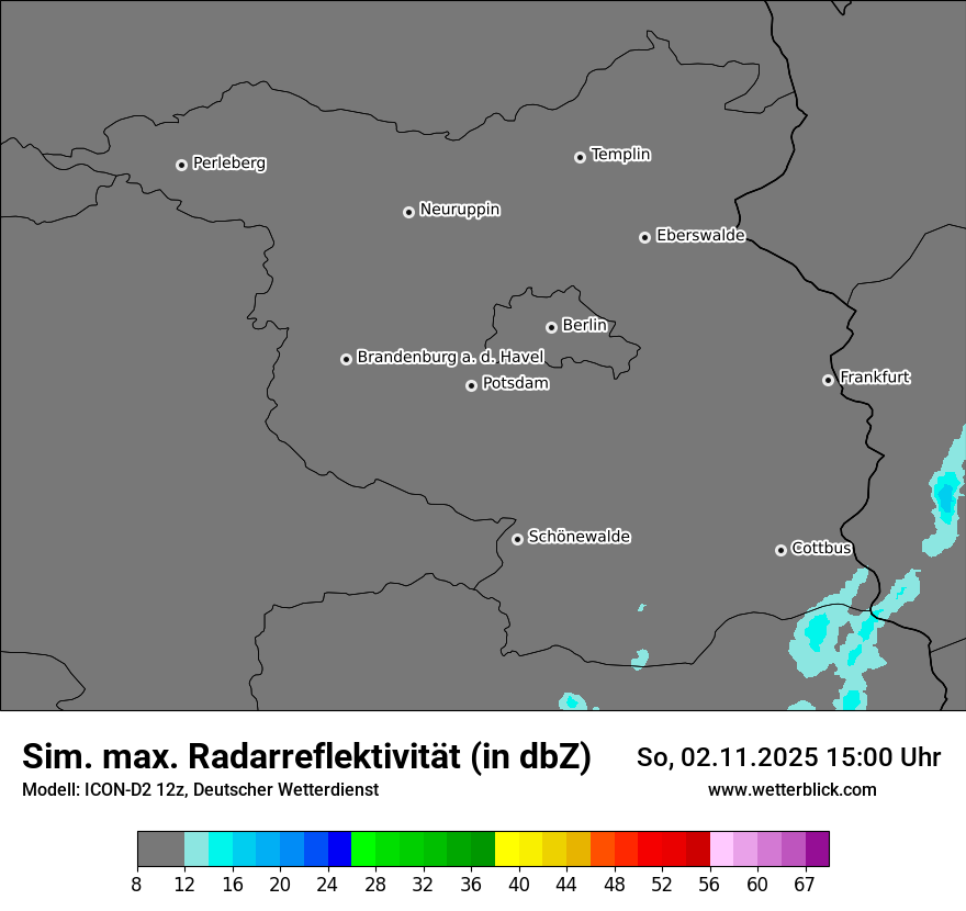 Modellkarten Simuliertes Radarbild