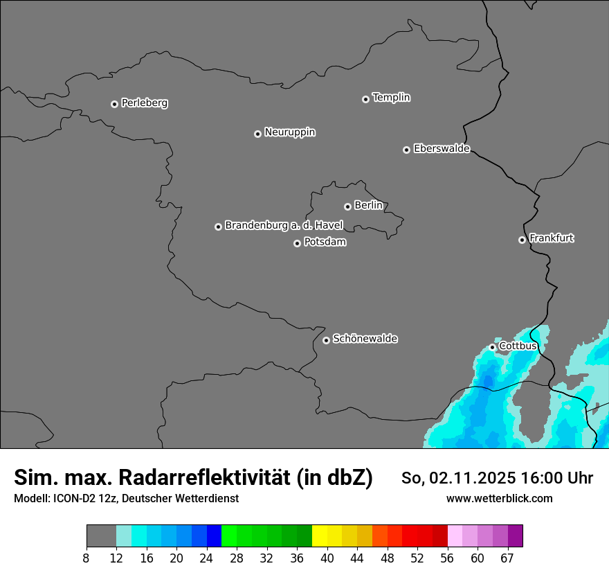 Modellkarten Simuliertes Radarbild