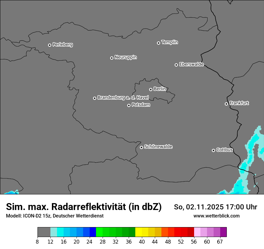 Modellkarten Simuliertes Radarbild
