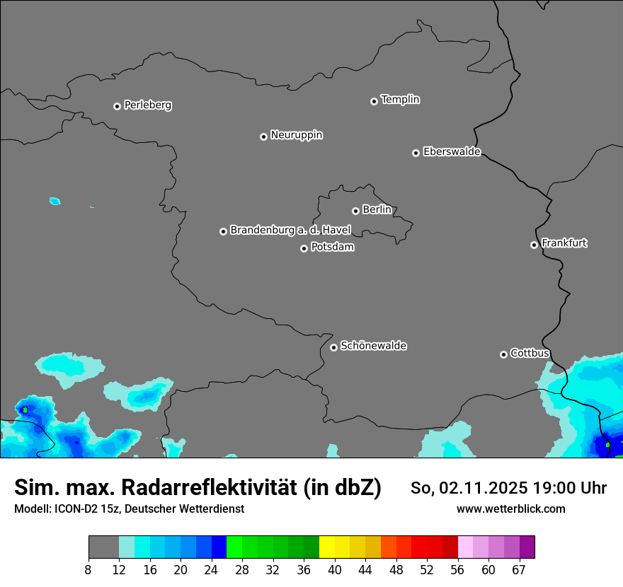 Modellkarten Simuliertes Radarbild