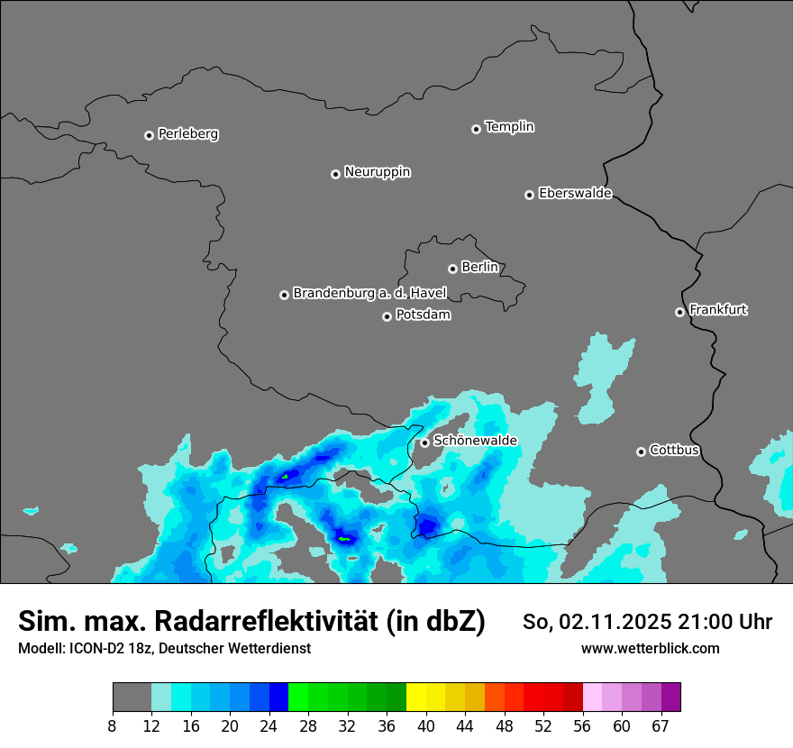 Modellkarten Simuliertes Radarbild