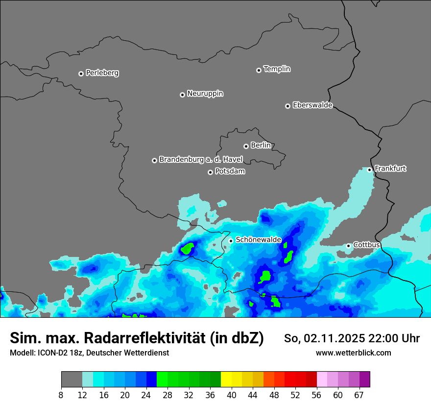 Modellkarten Simuliertes Radarbild