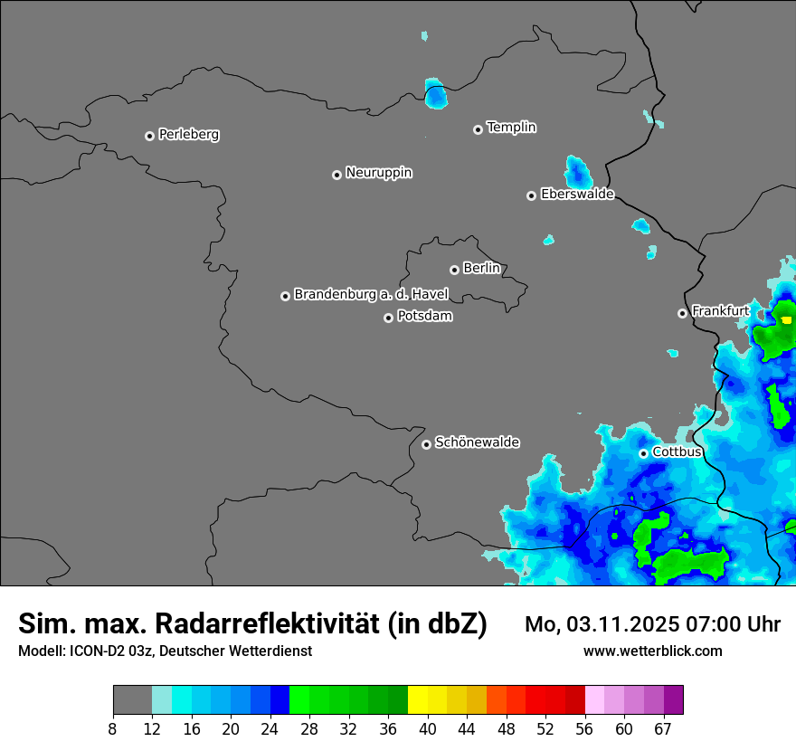 Modellkarten Simuliertes Radarbild
