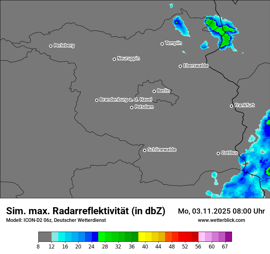 Modellkarten Simuliertes Radarbild