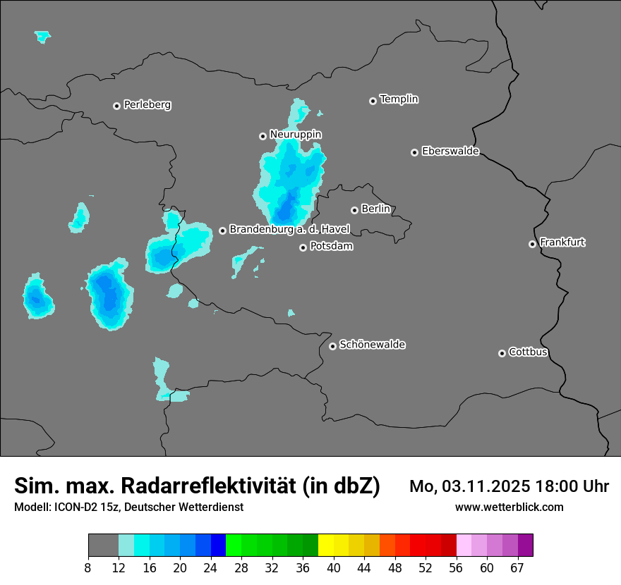Modellkarten Simuliertes Radarbild