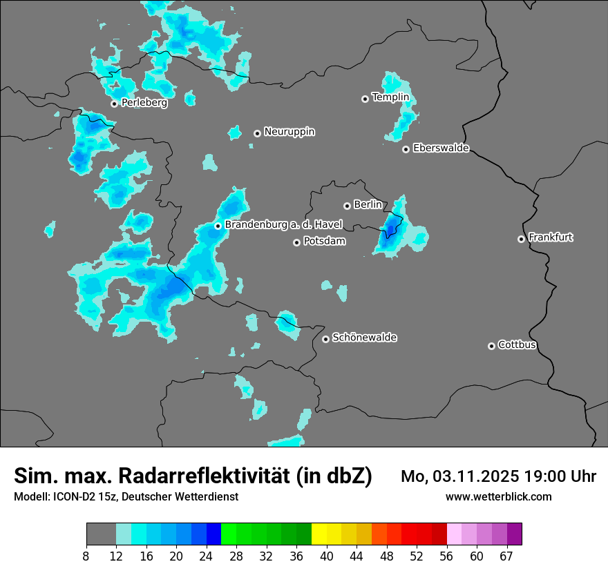 Modellkarten Simuliertes Radarbild