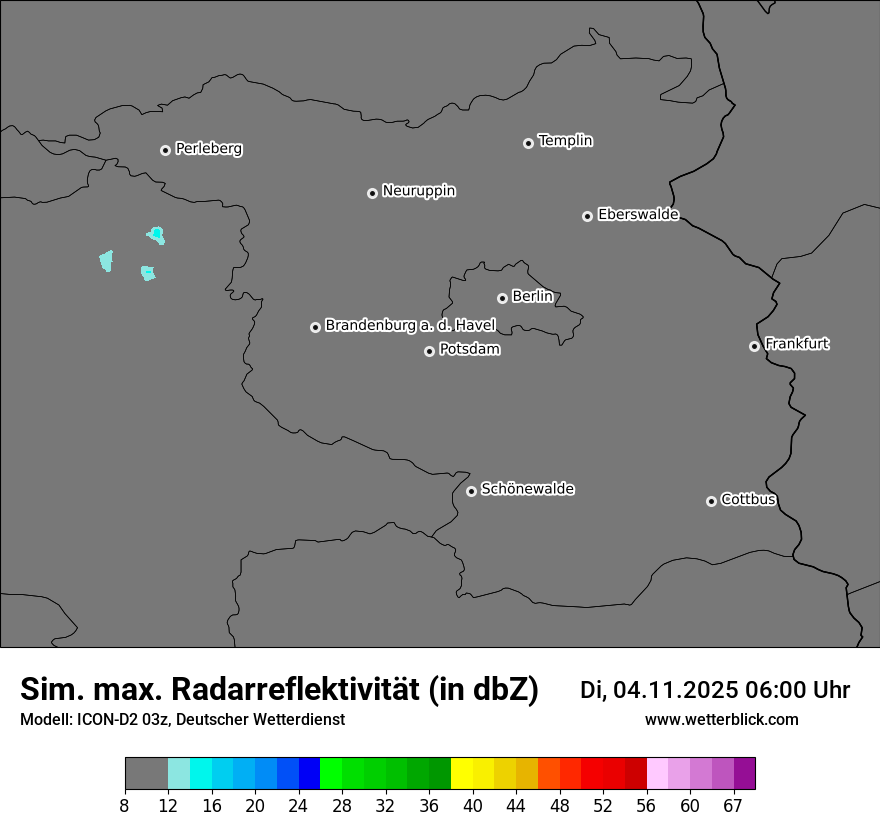 Modellkarten Simuliertes Radarbild