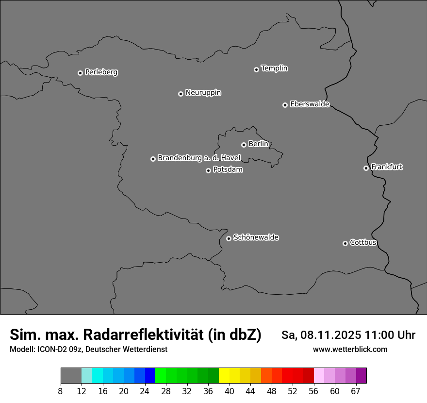 Modellkarten Simuliertes Radarbild