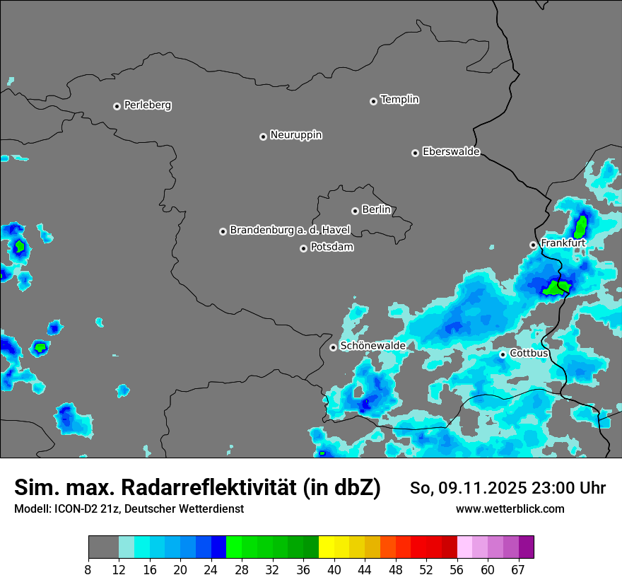 Modellkarten Simuliertes Radarbild
