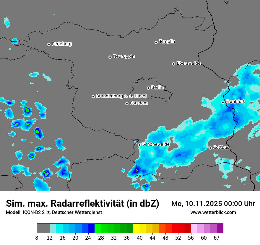 Modellkarten Simuliertes Radarbild