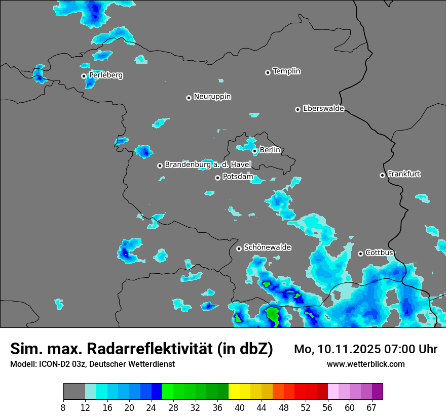 Modellkarten Simuliertes Radarbild