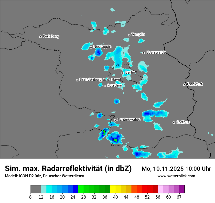 Modellkarten Simuliertes Radarbild