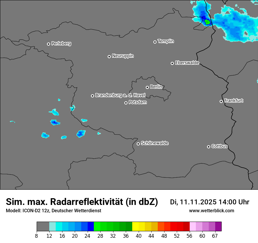 Modellkarten Simuliertes Radarbild
