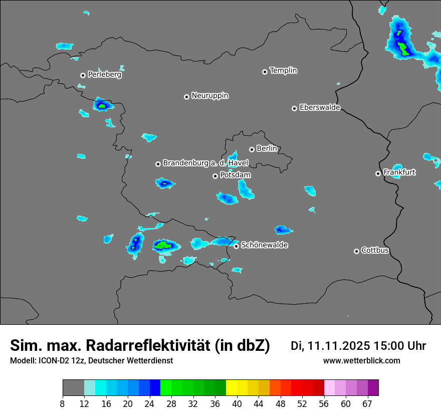 Modellkarten Simuliertes Radarbild