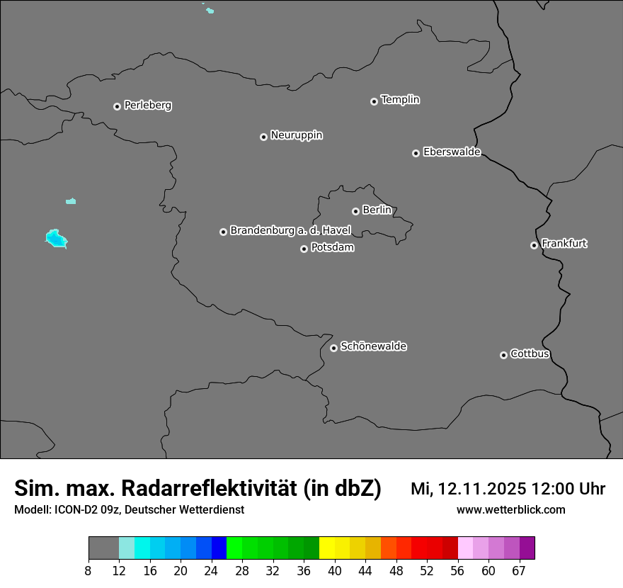 Modellkarten Simuliertes Radarbild