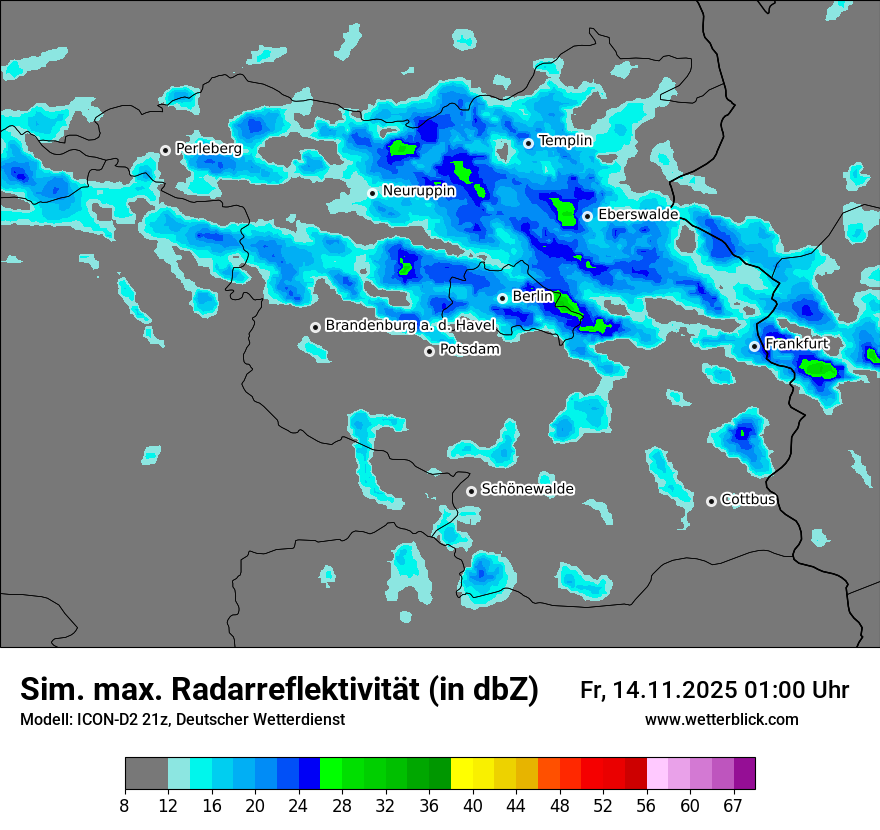 Modellkarten Simuliertes Radarbild