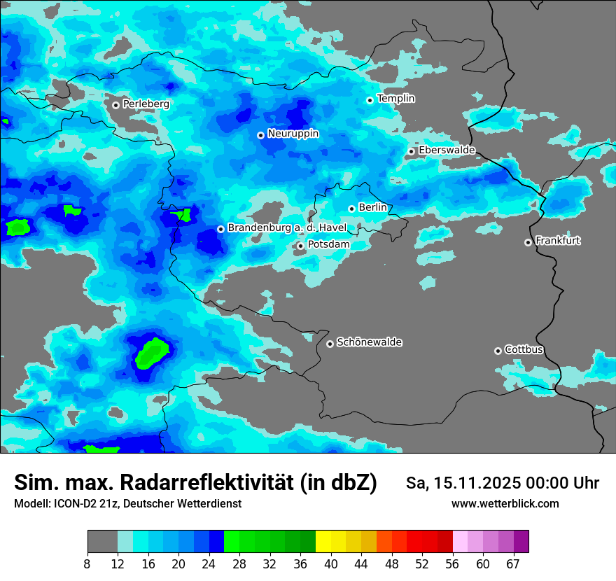 Modellkarten Simuliertes Radarbild