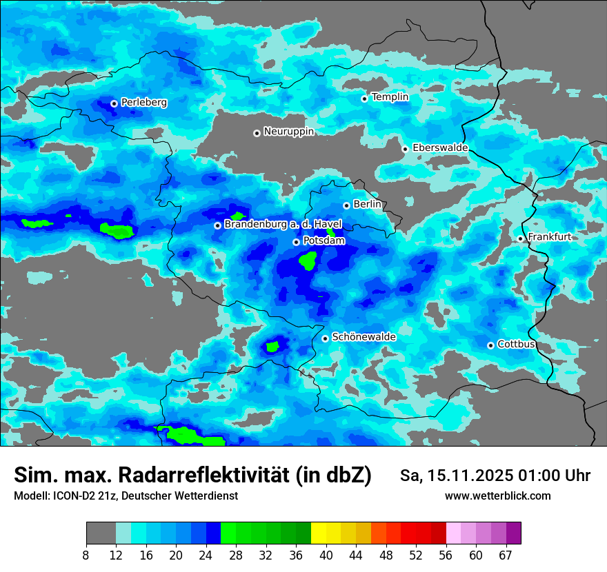 Modellkarten Simuliertes Radarbild