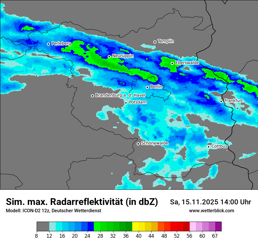 Modellkarten Simuliertes Radarbild