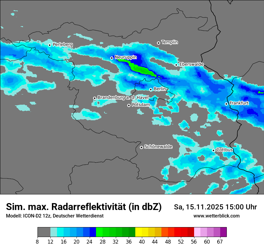 Modellkarten Simuliertes Radarbild