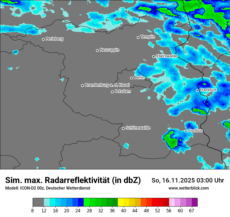 Modellkarten Simuliertes Radarbild