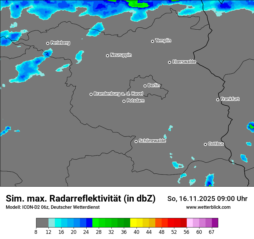 Modellkarten Simuliertes Radarbild