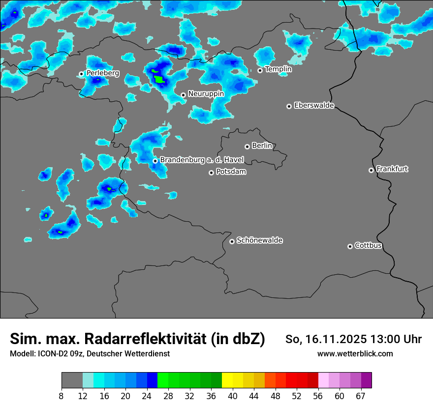 Modellkarten Simuliertes Radarbild