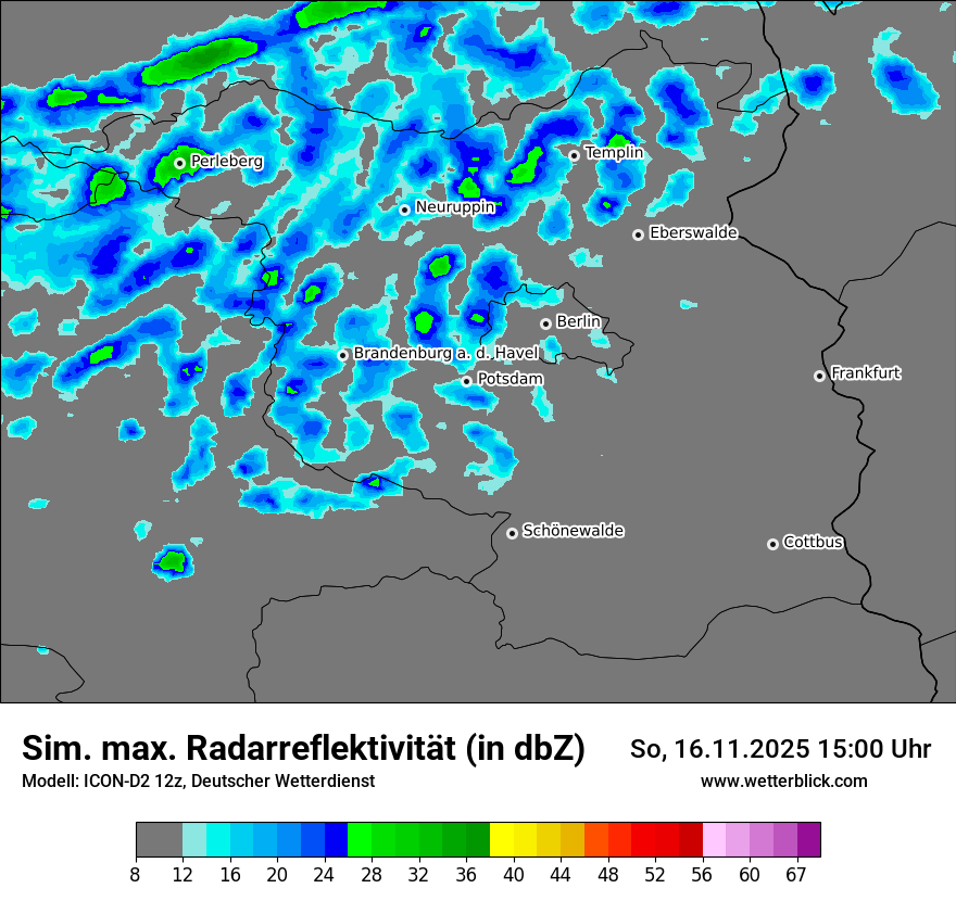 Modellkarten Simuliertes Radarbild