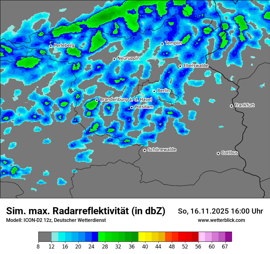 Modellkarten Simuliertes Radarbild