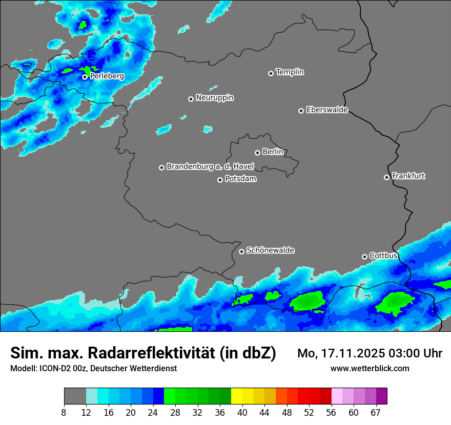 Modellkarten Simuliertes Radarbild