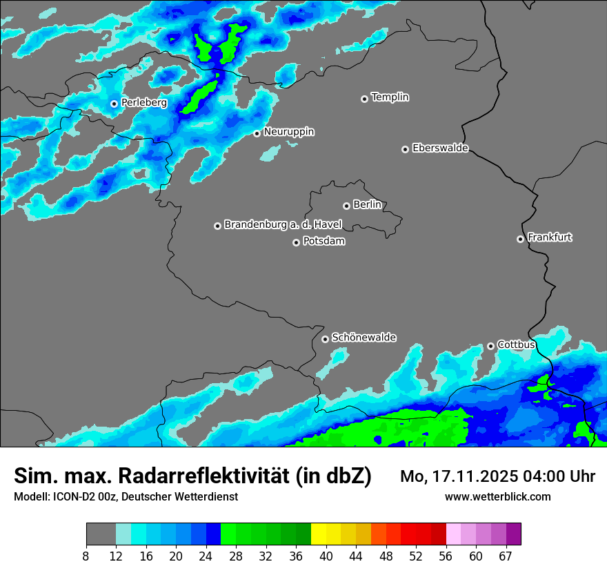Modellkarten Simuliertes Radarbild