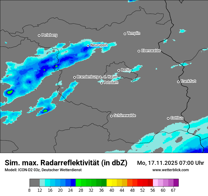 Modellkarten Simuliertes Radarbild