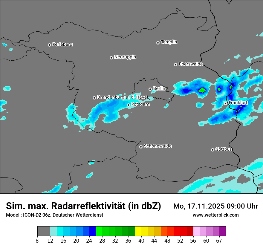 Modellkarten Simuliertes Radarbild