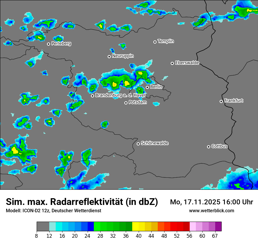 Modellkarten Simuliertes Radarbild