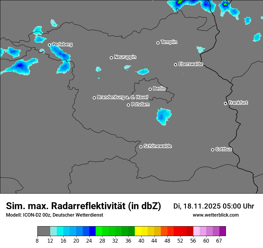 Modellkarten Simuliertes Radarbild