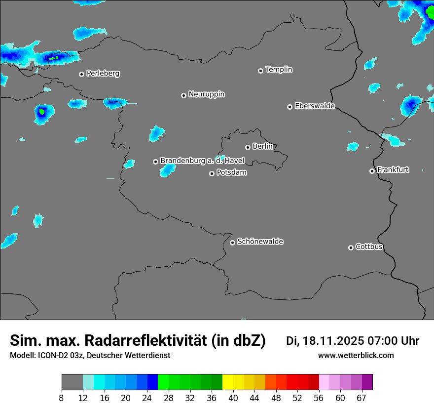 Modellkarten Simuliertes Radarbild