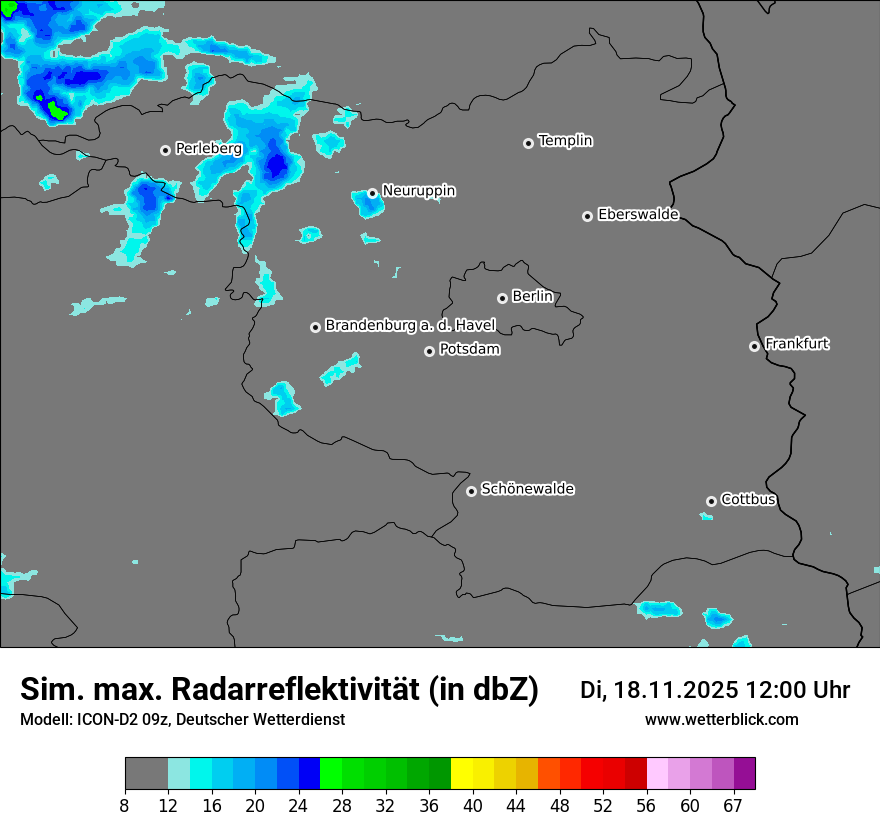 Modellkarten Simuliertes Radarbild