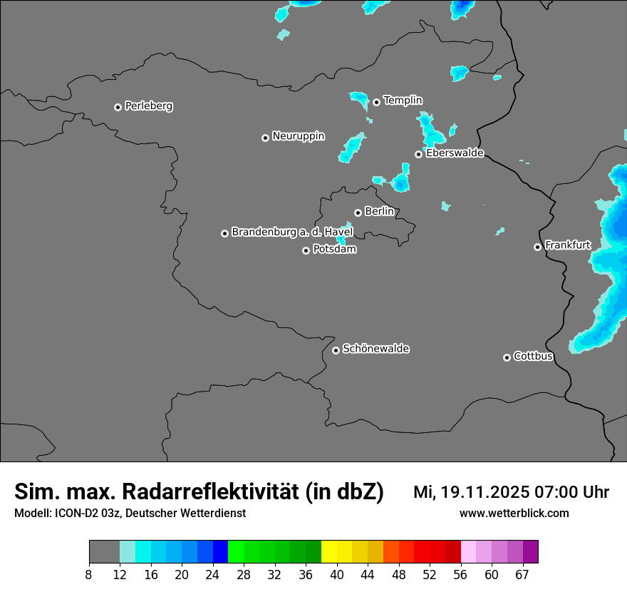 Modellkarten Simuliertes Radarbild