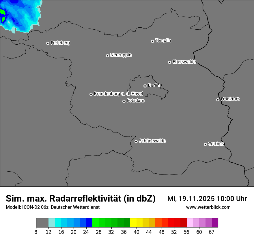 Modellkarten Simuliertes Radarbild