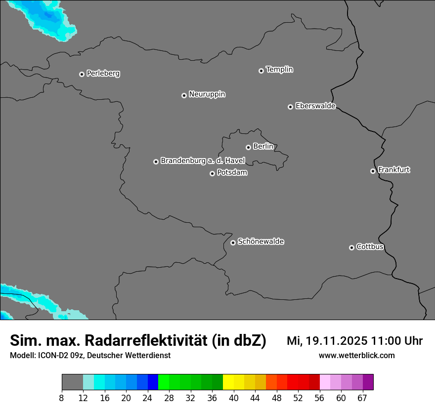 Modellkarten Simuliertes Radarbild