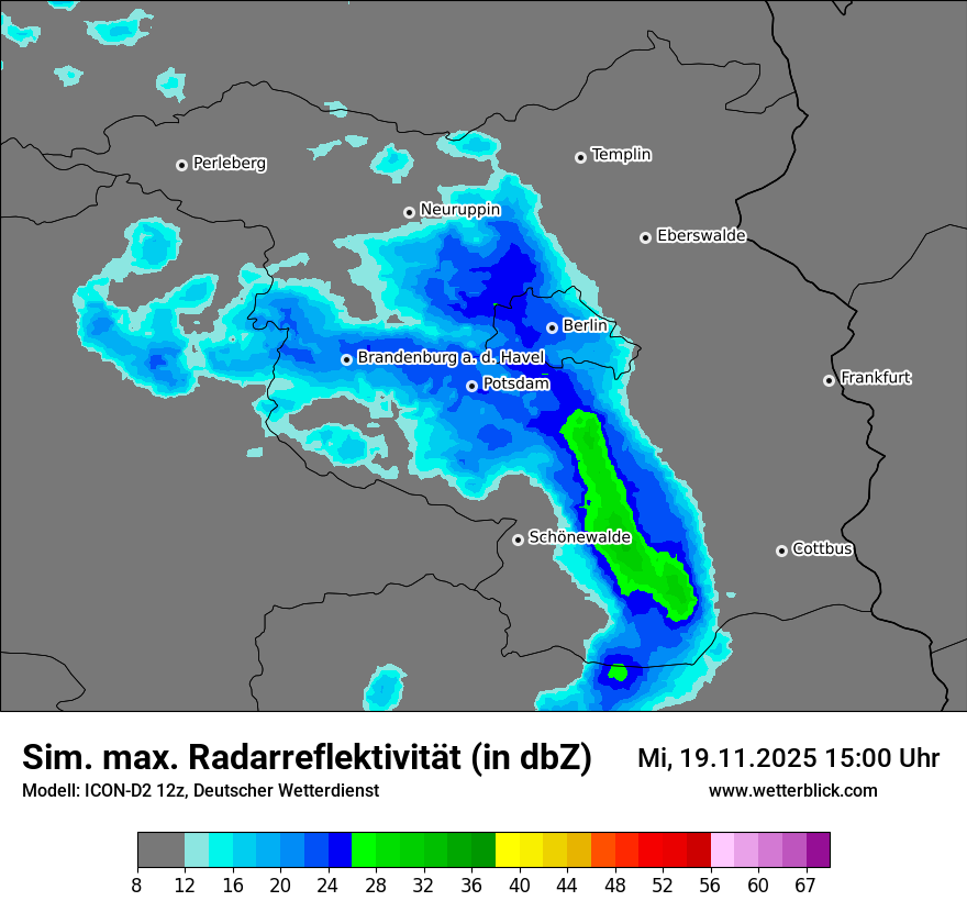 Modellkarten Simuliertes Radarbild