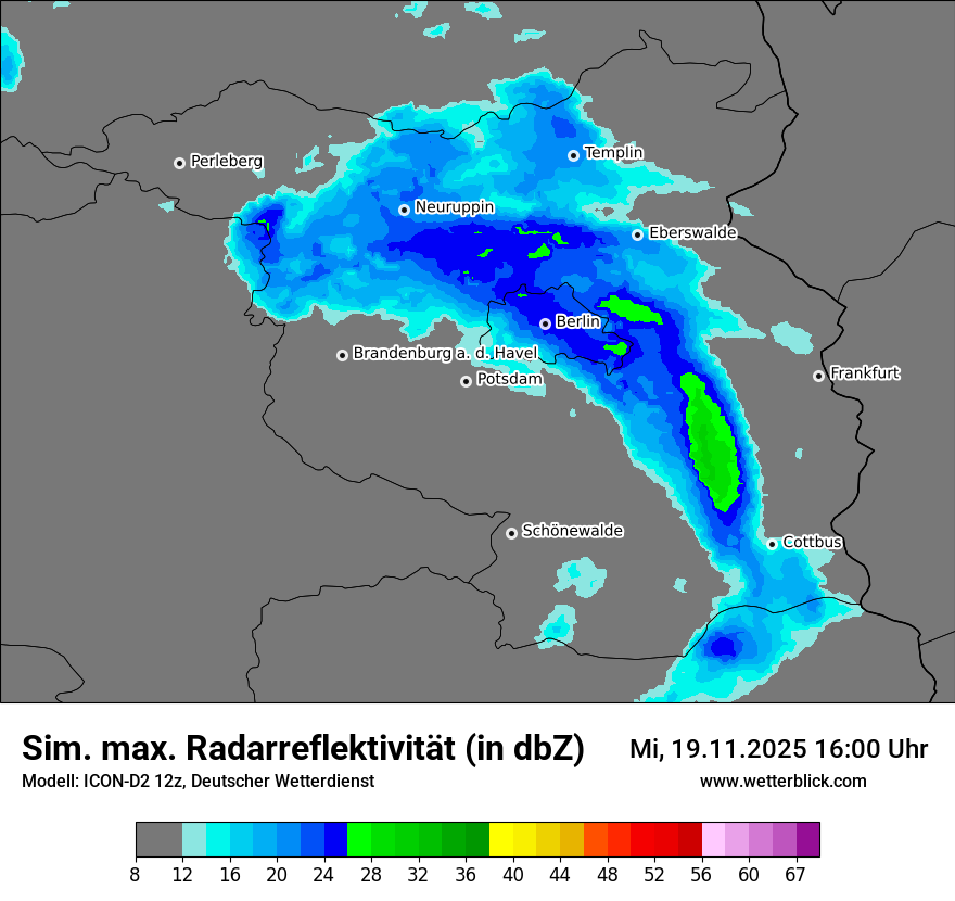 Modellkarten Simuliertes Radarbild