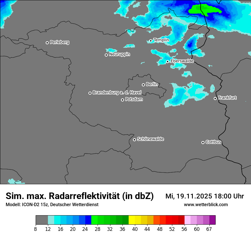 Modellkarten Simuliertes Radarbild
