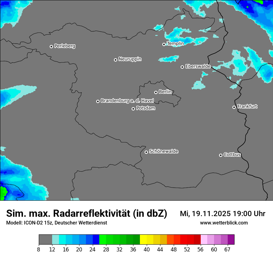 Modellkarten Simuliertes Radarbild