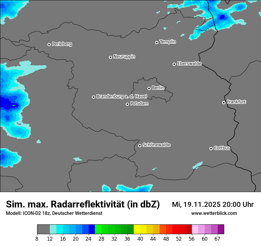 Modellkarten Simuliertes Radarbild