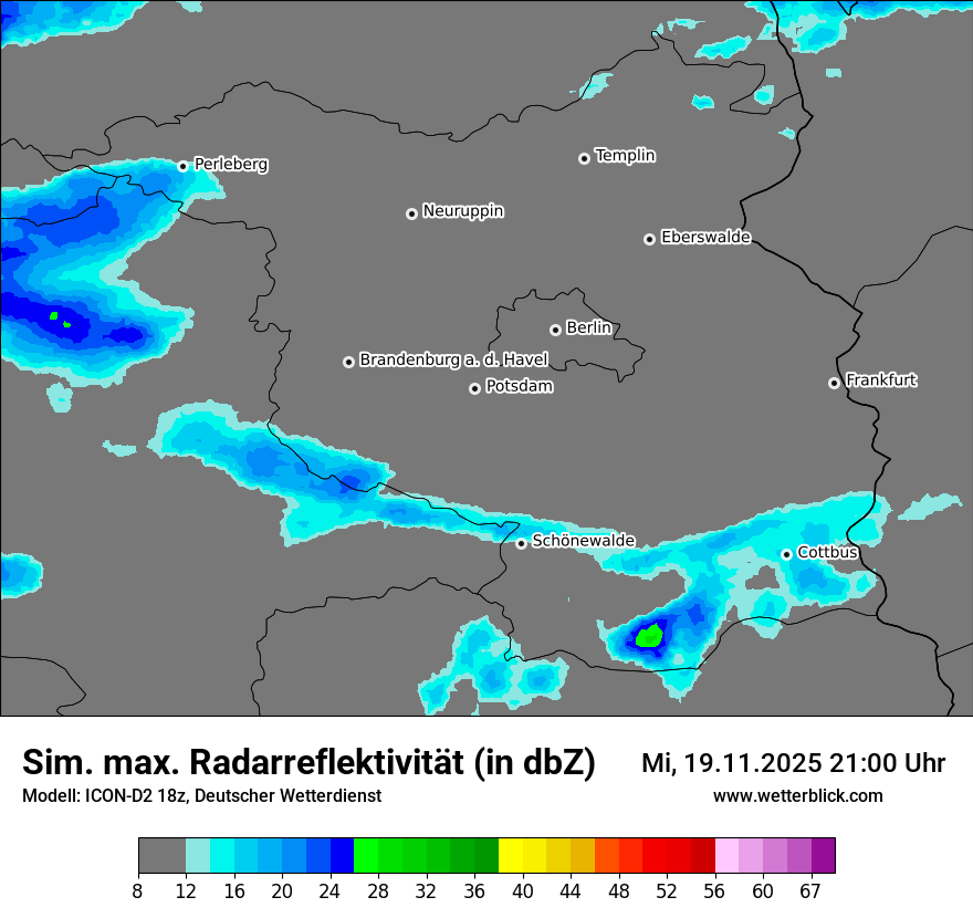 Modellkarten Simuliertes Radarbild
