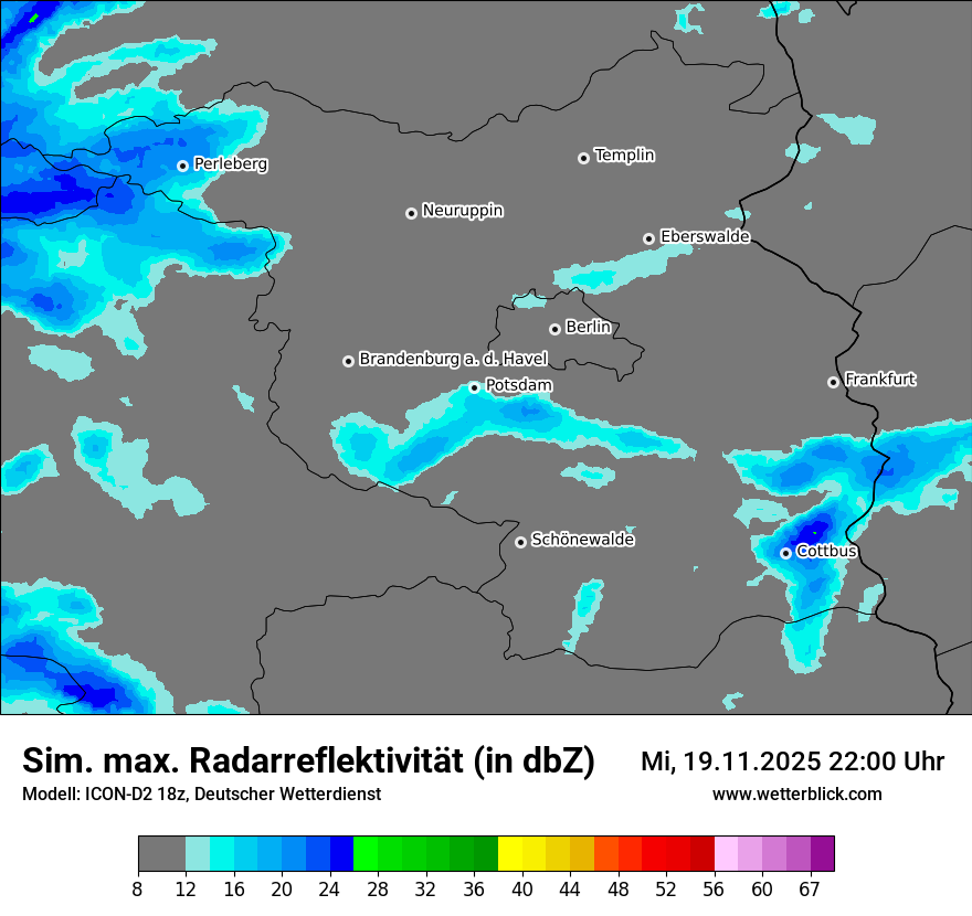 Modellkarten Simuliertes Radarbild