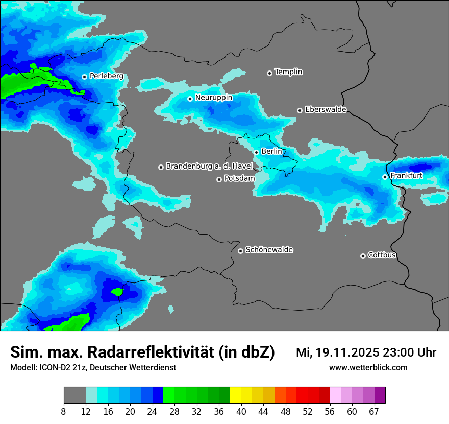Modellkarten Simuliertes Radarbild