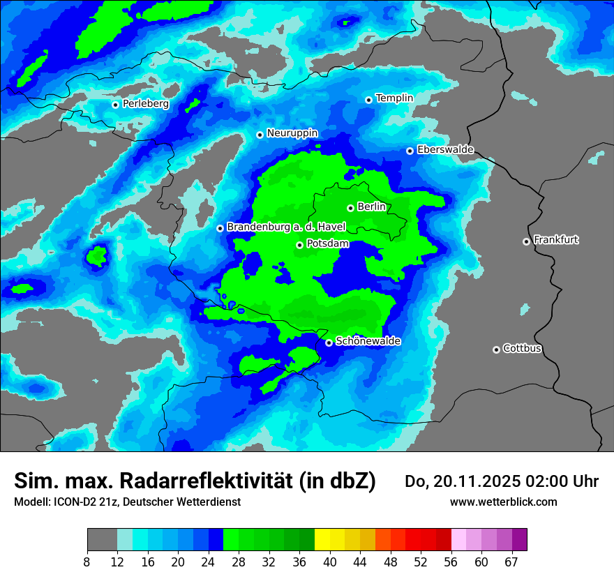 Modellkarten Simuliertes Radarbild