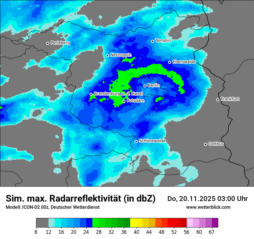 Modellkarten Simuliertes Radarbild
